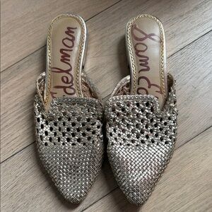 Sam Edelman Metallic Woven Mules